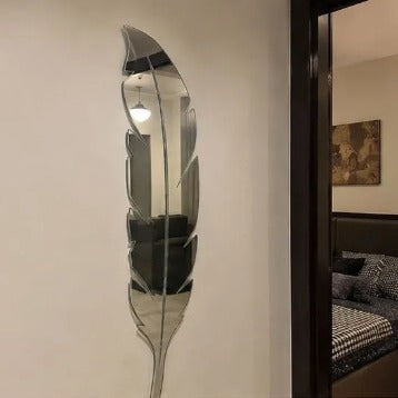 Leaf Shaped Acrylic Mirror Wall Decor