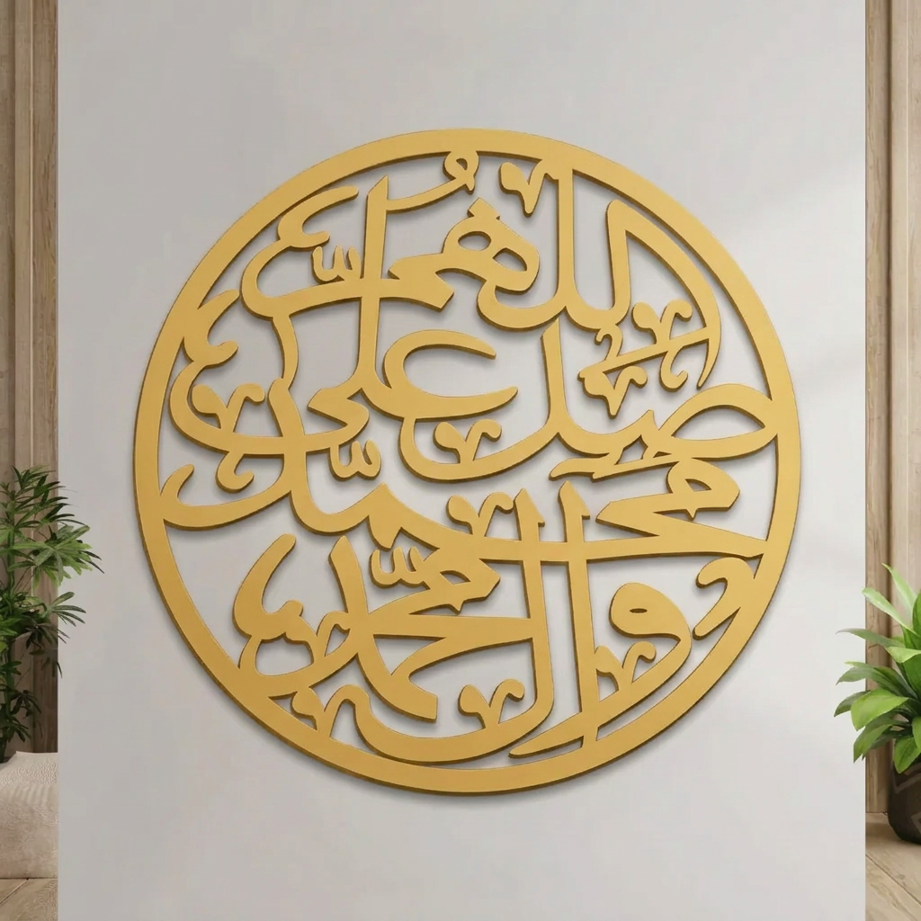 Golden matte MDF finish, reflection ke baghair